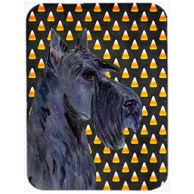 Caroline's Treasures Halloween Candy Corn Scottish Terrier Portrait Glass Cutting Board