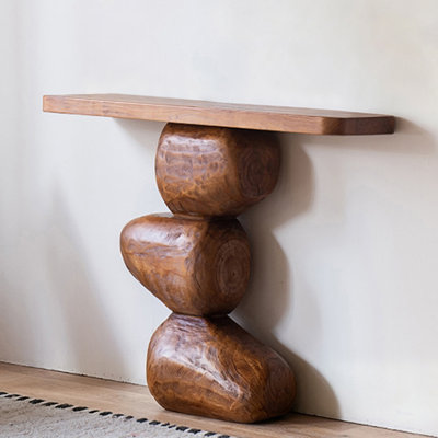 Mid-Century Modern Walnut Solid Wood Console Table