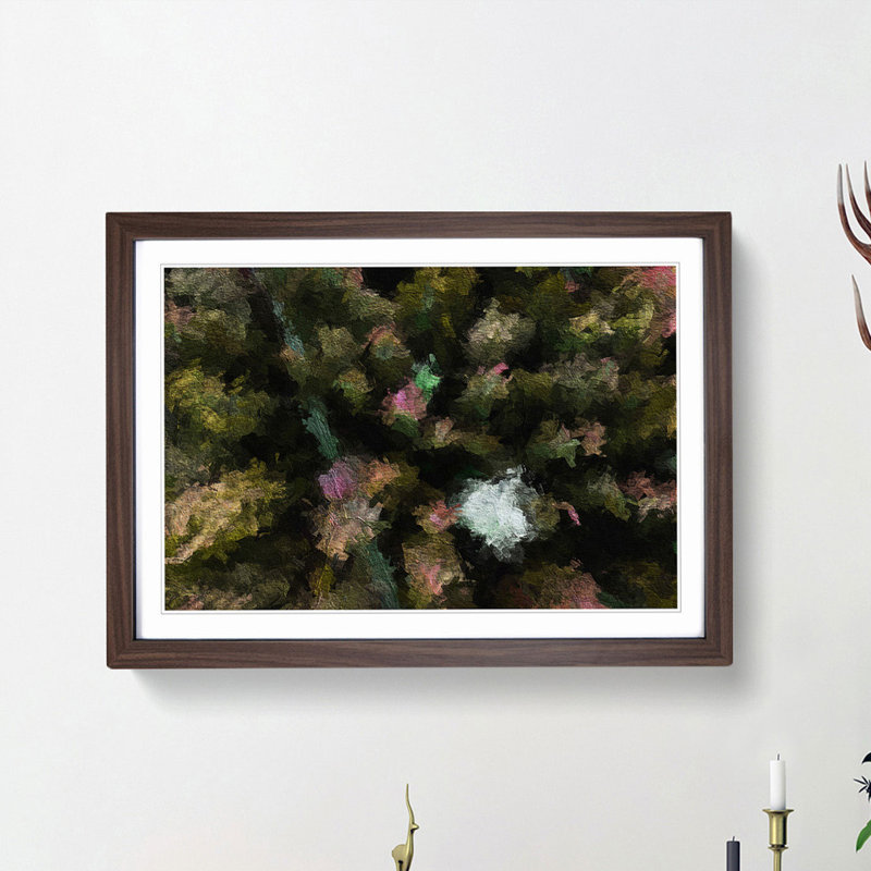 Green Forest N Sweden in Abstract - Picture Frame Graphic Art Print, Walnut Framed, 62cm H x 87cm W x 2cm D