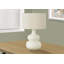 Lighting, H 25 po, lampe de table, abat-jour ivoire / crème, crème, contemporain