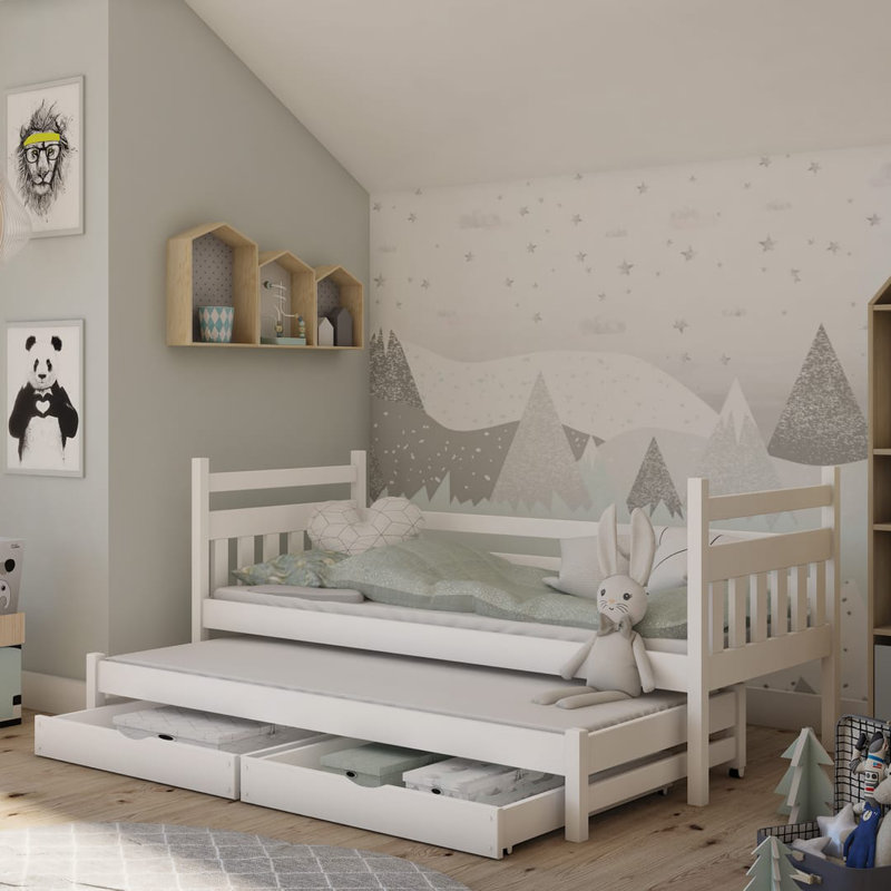 Turaco 90 X 190cm Bunk Bed with Storage Included with Trundle Included, Pine