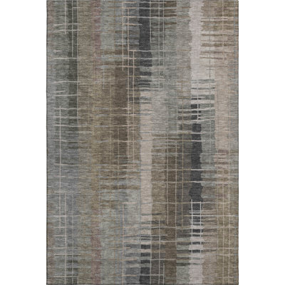 Premium Machine Washable Mayfield AMF2261 Striped Rug