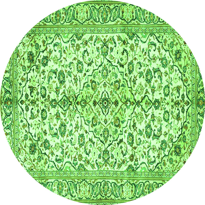 Mesiah Washable Oriental Indoor Rug, Round 3'