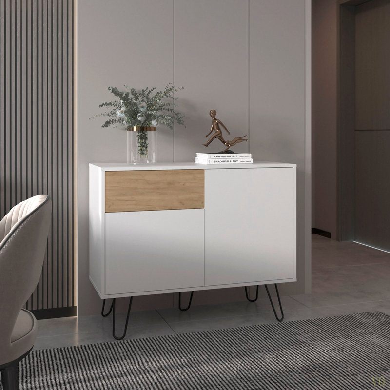 Buffet, 2 portes, 1 tiroir, 4 tablettes