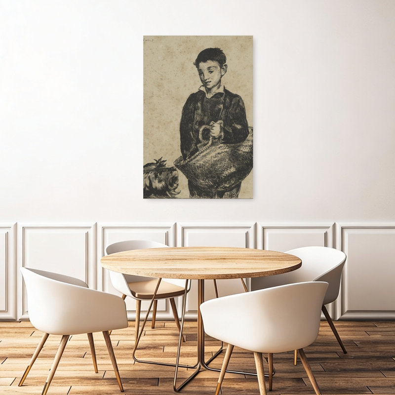 L'oursin, 1874, estampe murale abstraite contemporaine représentant un chien., H 48 po x l 32 po