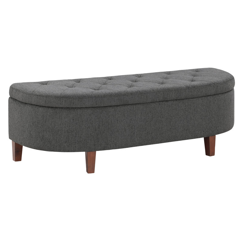 Lorinne Upholstered Storage Bench, Charcoal