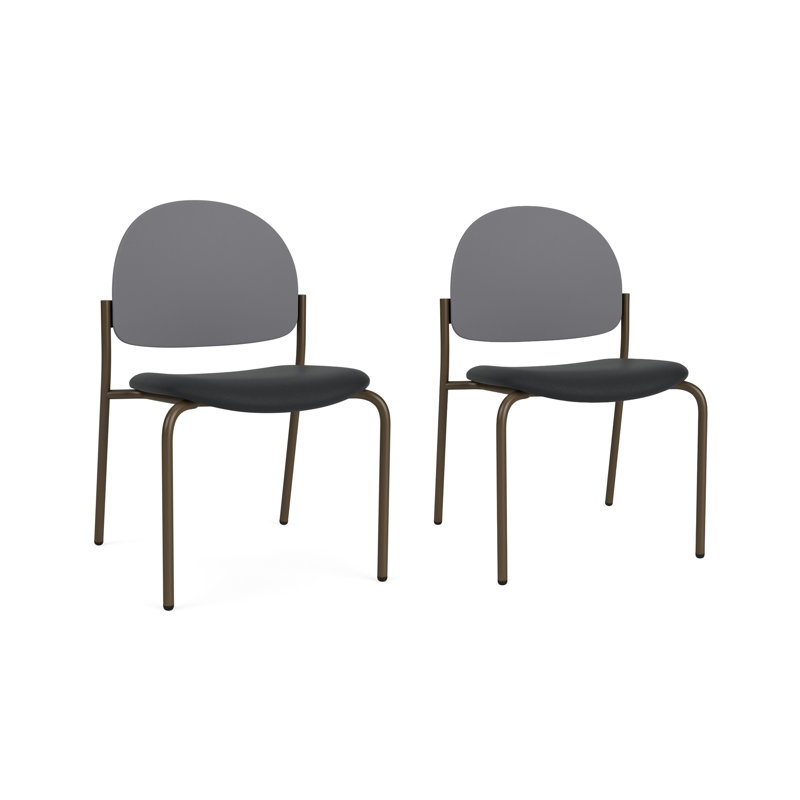 Chaise d'invité sans accoudoir Chat Chat, Bronze, Modène graphite / gris silex polyester