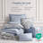 Piece King Bedding Sets, Blue Chenille Jacquard Comforter, Elegant Home