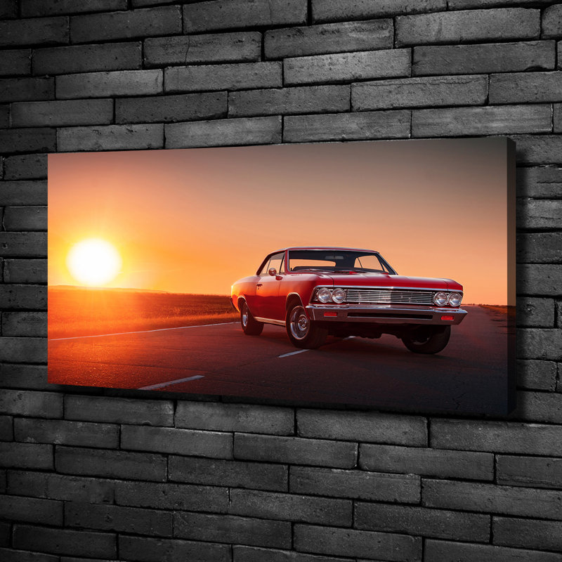 Red Car - No Frame Print on Canvas