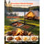 Heavy Duty Swivel Campfire Grill, 24" Portable Camping Grill Grate & Griddle, Sturdy Steel BBQ Mesh, 360° Height Adjustable Over Fire Pit Equipment, for Outdoor Open Flame Cooking, Black