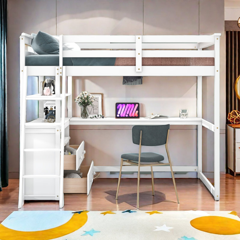 Lit mezzanine double Jerricho Kids, Blanc