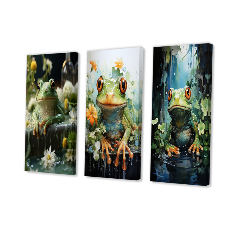 Froggy de salle de bain, H 28 po x l 36 po, Toile tendue
