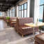 Banc rembourré en similicuir Retro Simple Cafe-101300767