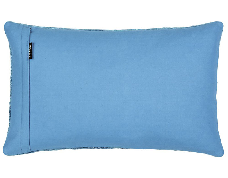 Embroidered Silk Throw Pillow, Playful Blue