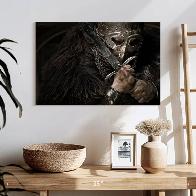Mait Sword Wielding Viking Warrior, 16'' H x 24'' W