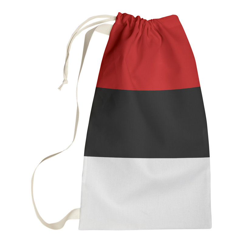 Fabric Laundry Bag with Handles, Medium (36" H x 28" W x 1.5" D), Pittsburgh Red/Black/White