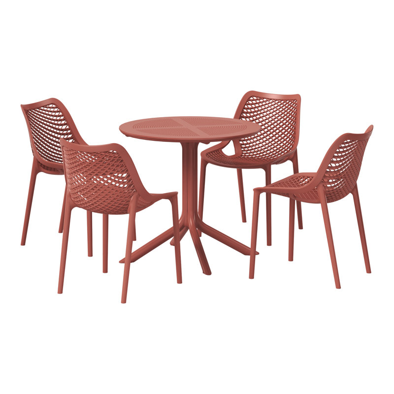 Ensemble repas extérieur pour 4 personnes, Rouge