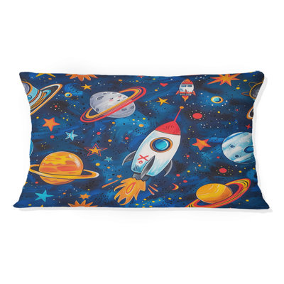 Imprimé bleu / bleu - Coussin lombaire pour enfants