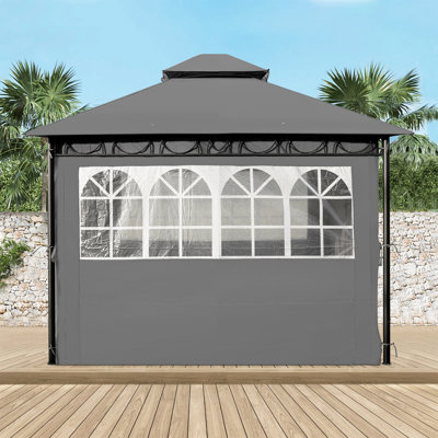10 Ft. W x 10 Ft. D Steel Party Tent -  FDW, GZ-WD620-Grey