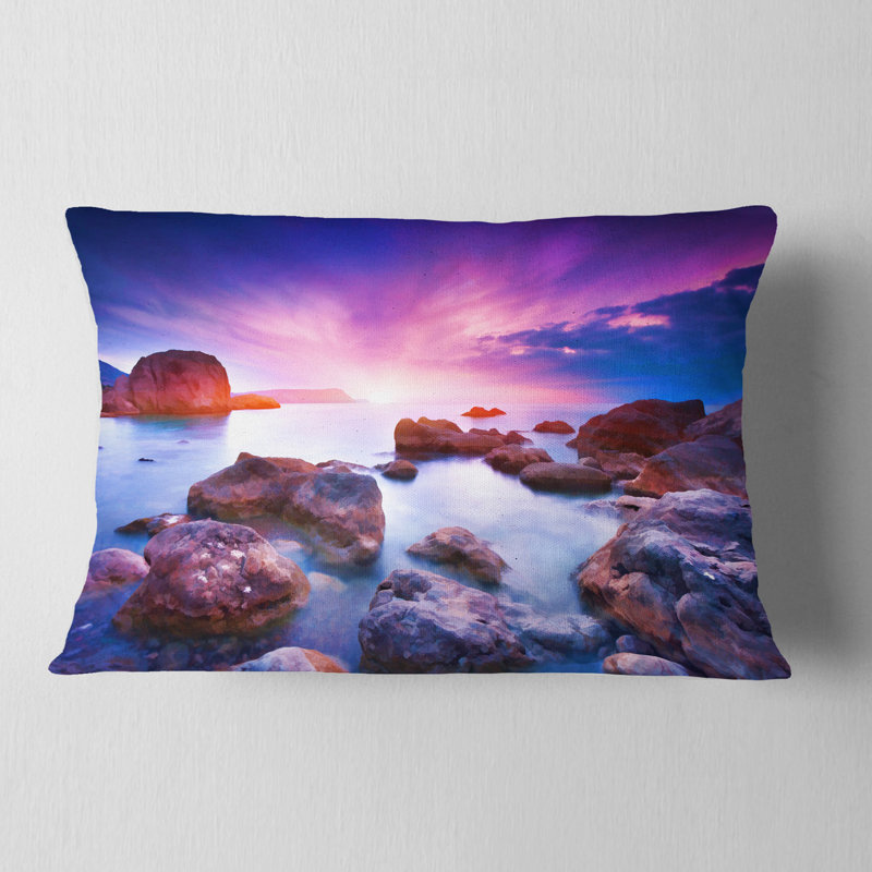 Oreiller de mer Seascape, 12 po x 20 po, Rectangulaire