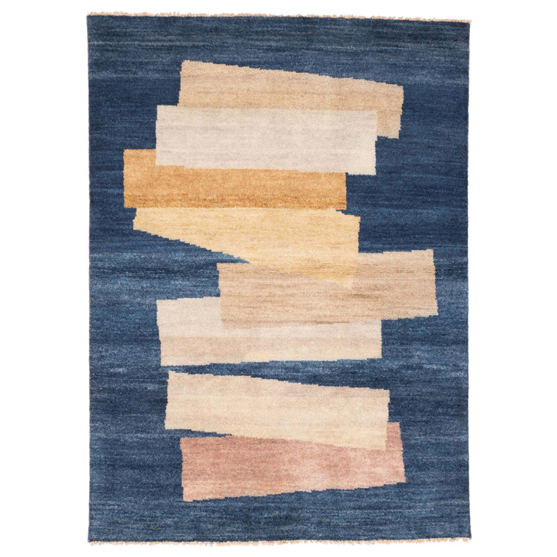 Tapis bleu Peshawar Ziegler 5 pi 0 po x 6 pi 11 po
