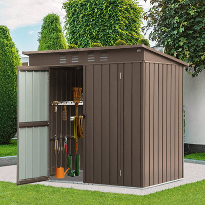 6 ft. W x 4 ft. D Metal Shed with Lockable Doors and Air Vents
