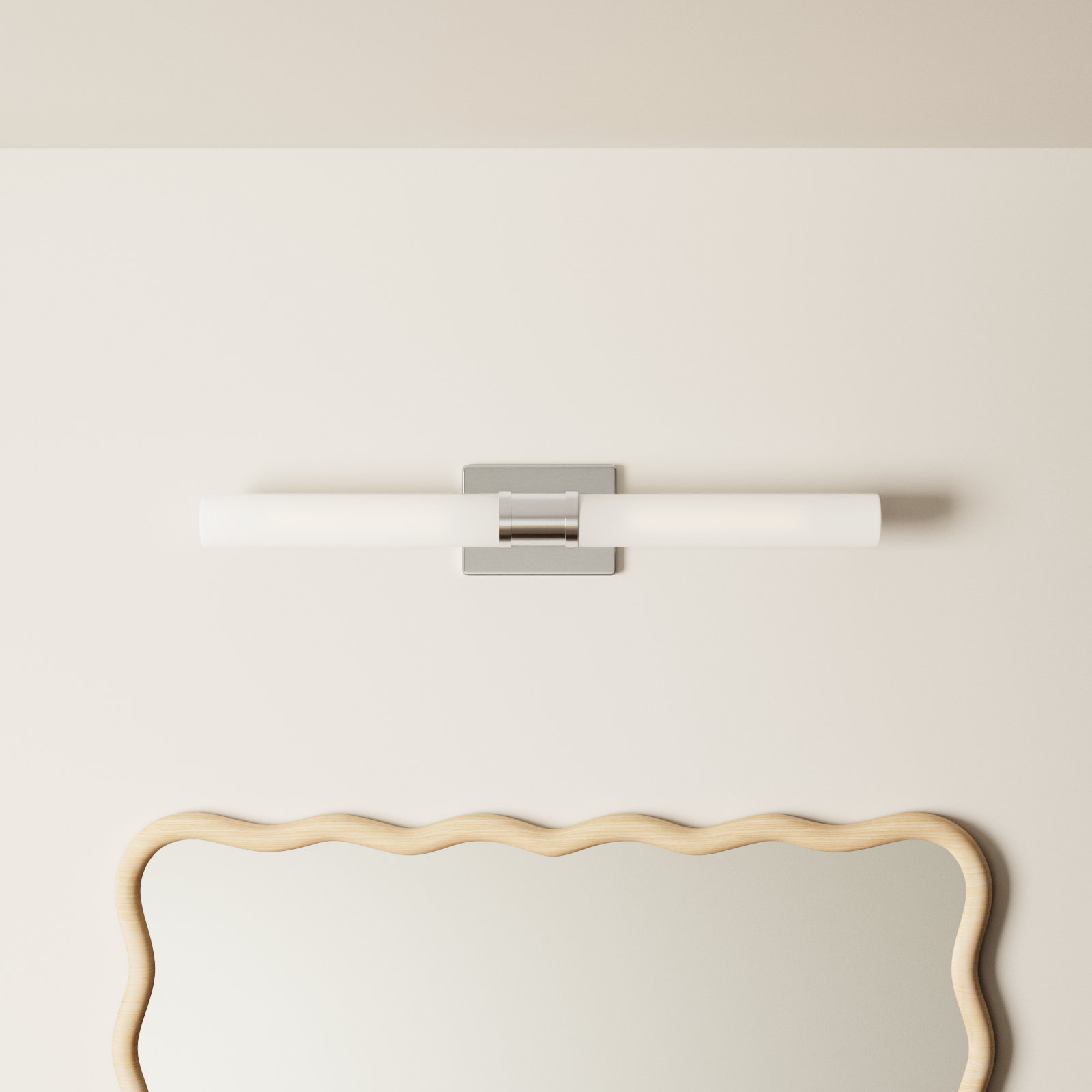 Evelien 2-Light Dimmable Metal Vanity Light, Brushed Nickel, 60 W, 30" H x 5" W x 3.63" D