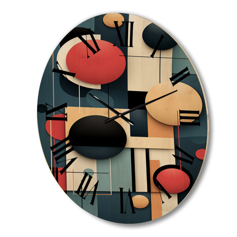 Horloge murale rétro en forme de géométrie abstraite et géométrique moderne I, Grand