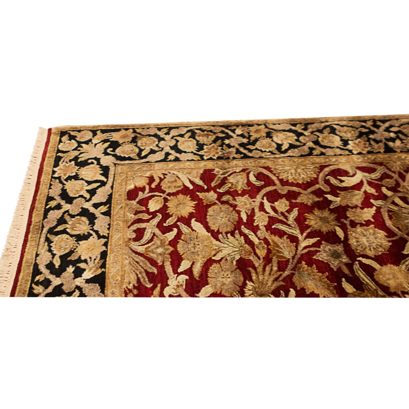 High-Quality Hand-Knotted Red And Black Area Rug