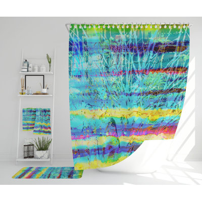 Navaya Polyester Shower Curtain Set