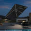 Parasol en porte-à-faux à énergie solaire gris 10 pi avec base et lumières DEL Yatra-1721489039