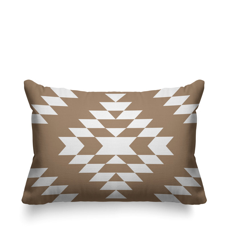 Coussin intérieur / extérieur Chantico Southwestern, 14 po x 20 po, Beige, Rectangulaire