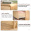Commode 5 tiroirs, commode en bois naturel avec panneau cannelé et rails silencieux-2059667412