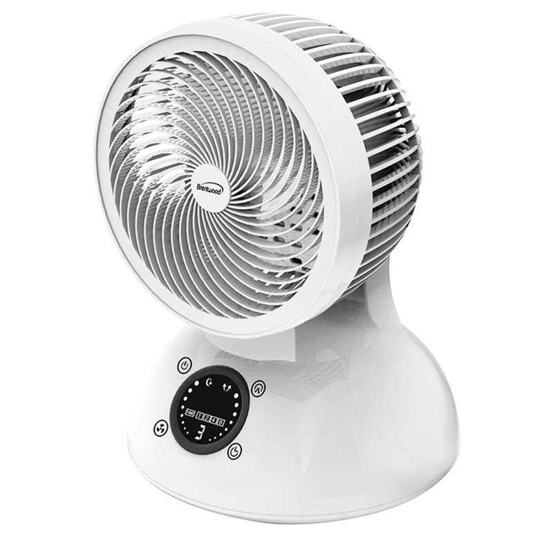 Brentwood 6 Inch Three Speed Oscllating Desktop Fan With Timer And Remote Control In White