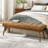 Bittoo 55.5"W Tufted Genuine Leather Bench -1814397626