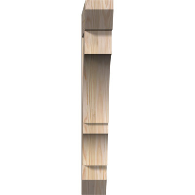 3 1/2"W x 22"D x 26"H Balboa Slat Smooth Bracket, Douglas Fir