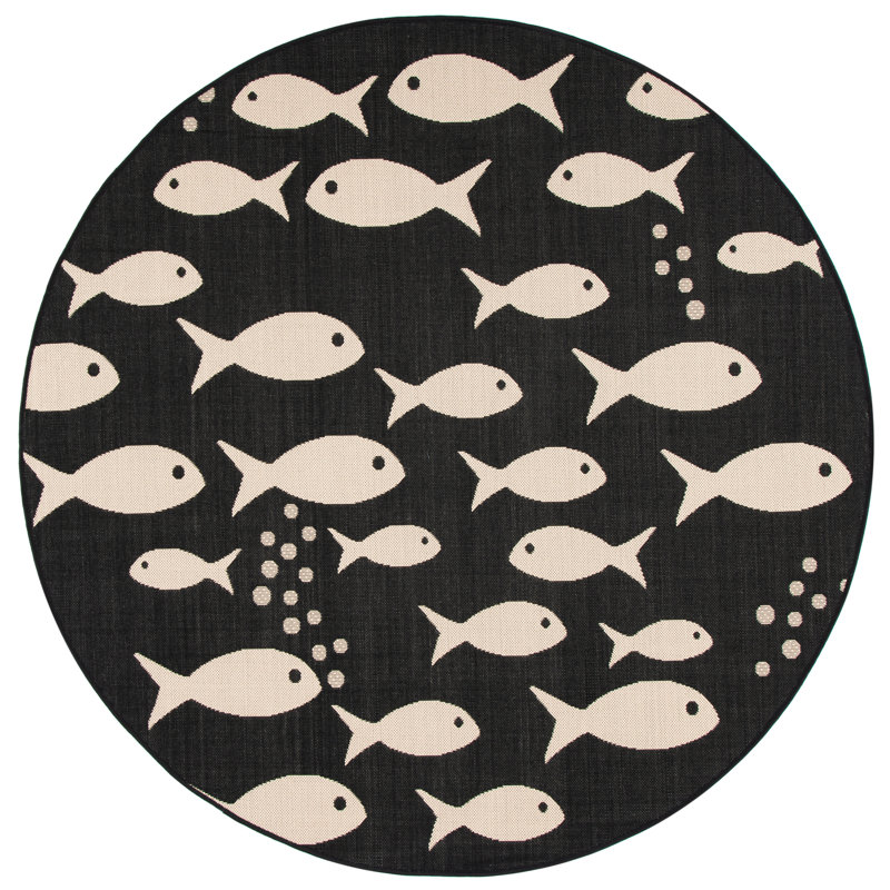 Teneyck Performance Indoor/Outdoor Area Rug, Round 4'
