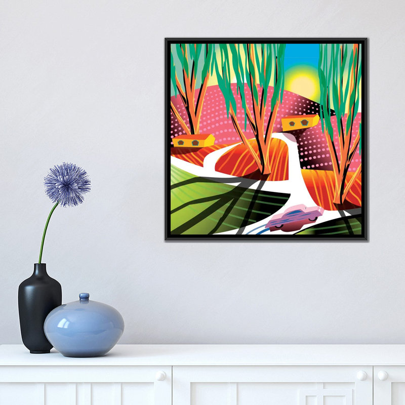 « trip to elysian park », reproduction d’impression sur toile, H 18 po x l 18 po x P 1,5 po, Toile avec cadre noir