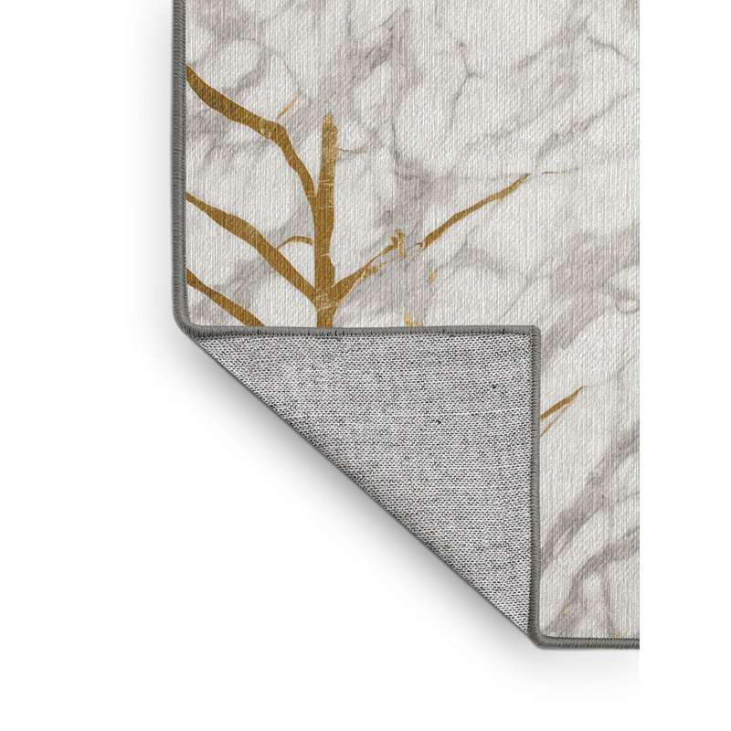 Machine Washable Gray Area Rug, Square 6'
