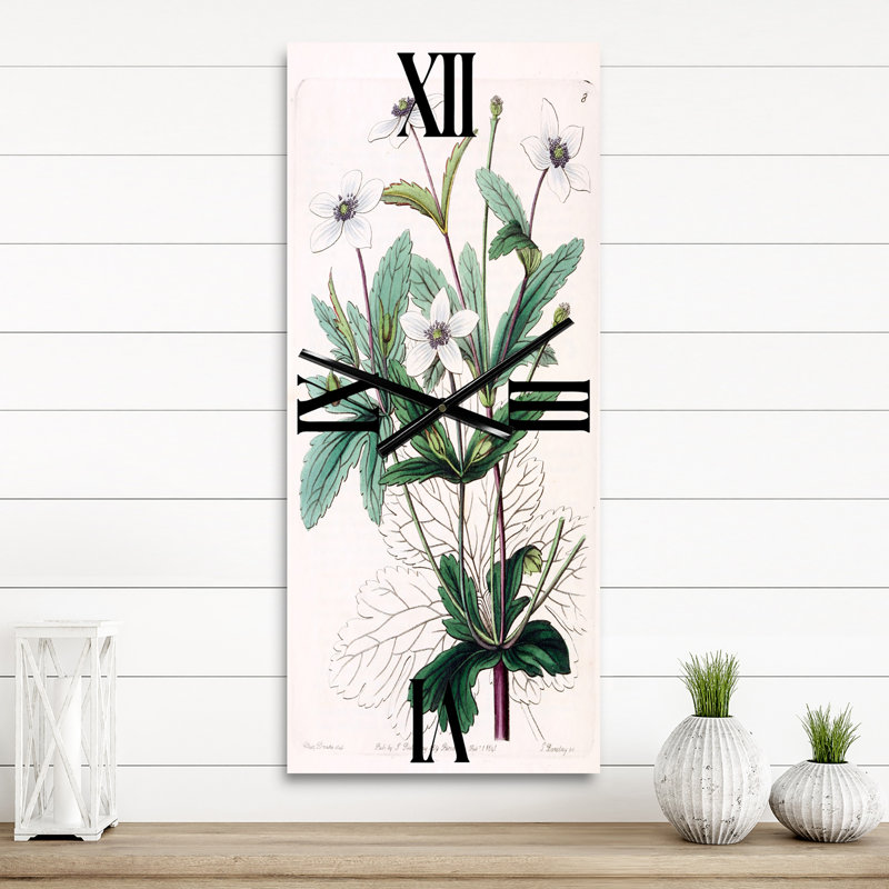 Vintage Plant Life XXI - Horloge murale traditionnelle, Grand