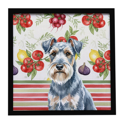 Blue Lakeland Terrier Vegetables Framed Metal Print