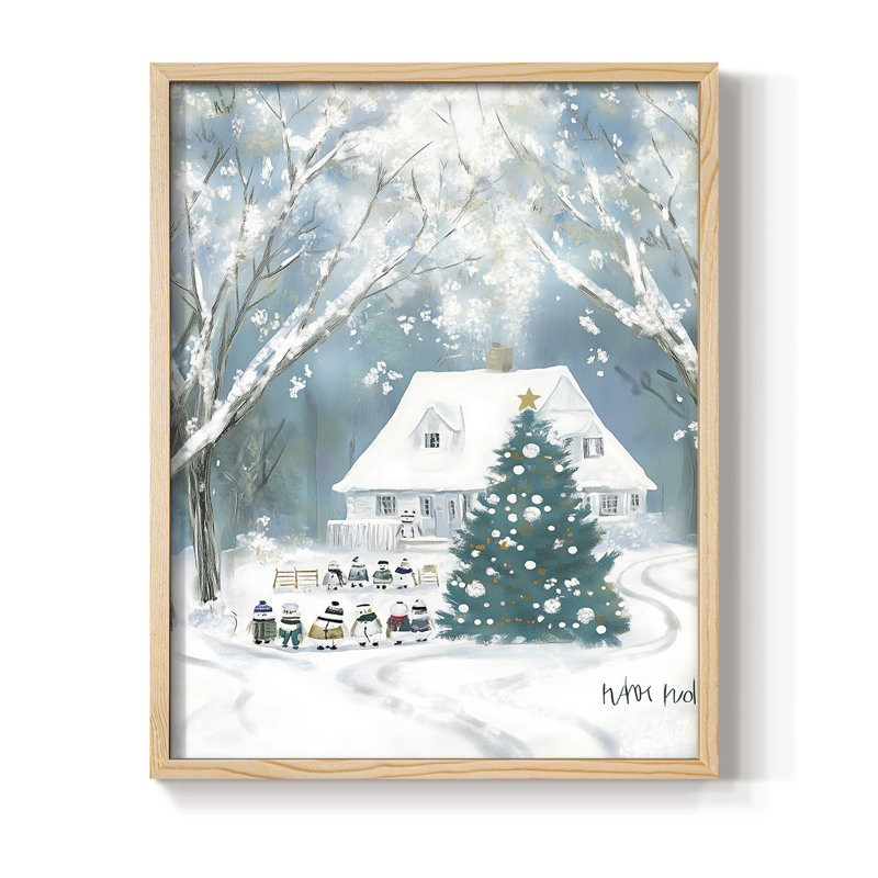 «Christmas Holiday Art DCCDXLI», reproduction d'art encadrée - bois massif, Naturel, H 21 po x l 17 po