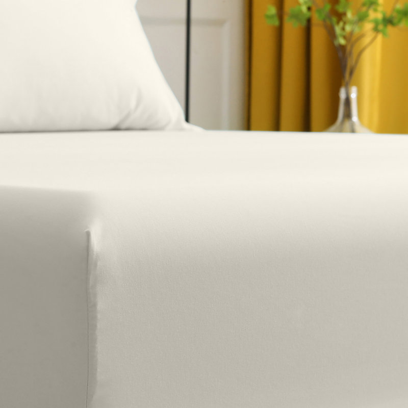 Ensemble de draps en microfibre de satin de coton, Danse de nuages, Ensemble de drap pour lit très grand avec drap-ho