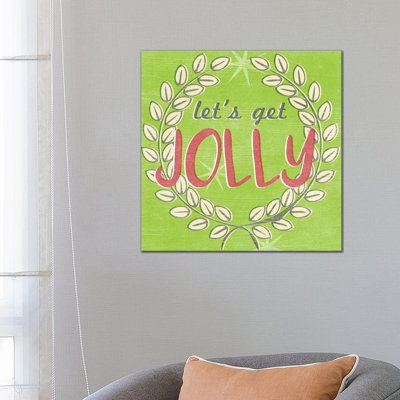 Let's Get Jolly I 1 Piece Wrapped Canvas Wall Art