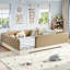 Lits Montessori Queen, lit au sol en similicuir avec barrières de sécurité, chambre d'enfant moderne-1693673130