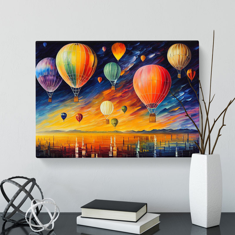 Many Hot Air Balloons - Wrapped Canvas, 40cm H x 60cm W x 3cm D