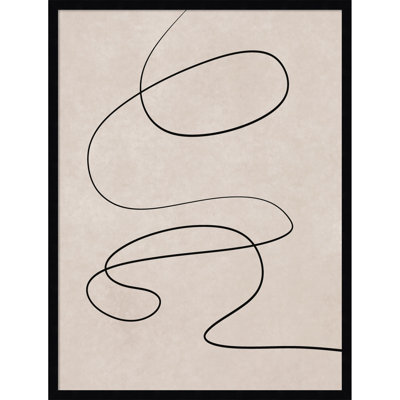 Black Line and Textured Beige Print
