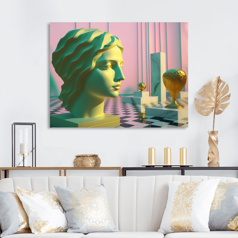 Marbre femme univers surréaliste I - Déco murale en métal femme moderne - MT81948, H 12 po x l 20 po x P 1 po