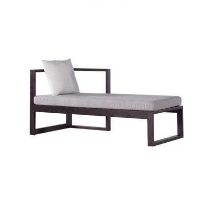 Chaise longue rembourrée en bois massif chinois