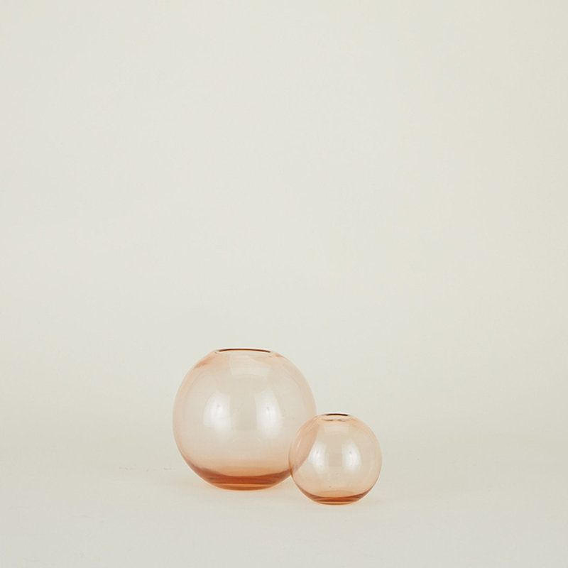 Vase de table Aurora, H 4 po x l 4 po x P 4 po, Rosé